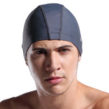 Maxbell Swim Cap Men Durable Hat for Holidays Long Short Water Sports Gray