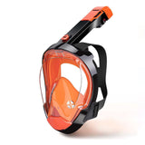 Maxbell Adult Scuba Diving Mask Camera Mount Swim Mask for Swimming Free Diving Gear S M Black Orange