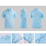 Maxbell Mens Short Sleeve T Shirt Casual Tee Shirt for Business Hiking Daily Leisure L Blue