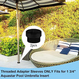 Maxbell Pool Umbrella Adapter Insert Swimming Pool Umbrellas Umbrella Sleeve Adapter Black 2pcs