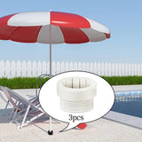 Maxbell Pool Umbrella Adapter Insert Swimming Pool Umbrellas Umbrella Sleeve Adapter White 3pcs