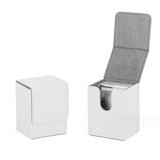 Maxbell Card Deck Box Holder with 2 Dividers Fits 100+ Versatile Sturdy 8x7.8x10.3cm White