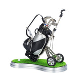 Maxbell Mini Golf Pens with Golf Bag Holder with Cart for Any Golf Enthusiast Sturdy Black Silver