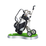 Maxbell Mini Golf Pens with Golf Bag Holder with Cart for Any Golf Enthusiast Sturdy Black Silver