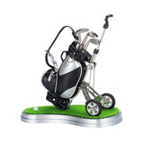 Maxbell Mini Golf Pens with Golf Bag Holder with Cart for Any Golf Enthusiast Sturdy Black Silver