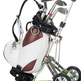 Maxbell Mini Golf Pens with Golf Bag Holder with Cart for Any Golf Enthusiast Sturdy White Brown