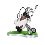 Maxbell Mini Golf Pens with Golf Bag Holder with Cart for Any Golf Enthusiast Sturdy White Brown