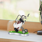 Maxbell Mini Golf Pens with Golf Bag Holder with Cart for Any Golf Enthusiast Sturdy White Brown