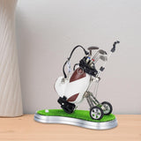 Maxbell Mini Golf Pens with Golf Bag Holder with Cart for Any Golf Enthusiast Sturdy White Brown