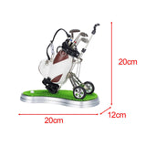 Maxbell Mini Golf Pens with Golf Bag Holder with Cart for Any Golf Enthusiast Sturdy White Yellow