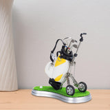 Maxbell Mini Golf Pens with Golf Bag Holder with Cart for Any Golf Enthusiast Sturdy White Yellow