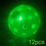 Maxbell LED Pickleball Balls 74mm 40 Holes Pickleballs for Indoor Night Play Outdoor 12pcs