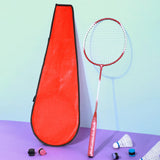 Maxbell Badminton Rackets 2 Pieces Shuttlecock Racket for Training Practice Advanced Red