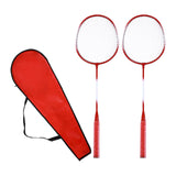 Maxbell Badminton Rackets 2 Pieces Shuttlecock Racket for Training Practice Advanced Red