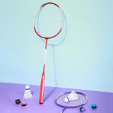 Maxbell Badminton Rackets 2 Pieces Shuttlecock Racket for Training Practice Advanced Red