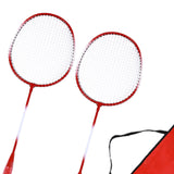 Maxbell Badminton Rackets 2 Pieces Shuttlecock Racket for Training Practice Advanced Red