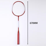 Maxbell Badminton Rackets 2 Pieces Shuttlecock Racket for Training Practice Advanced Red
