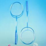 Maxbell Badminton Rackets 2 Pieces Shuttlecock Racket for Training Practice Advanced Blue