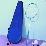 Maxbell Badminton Rackets 2 Pieces Shuttlecock Racket for Training Practice Advanced Blue