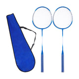 Maxbell Badminton Rackets 2 Pieces Shuttlecock Racket for Training Practice Advanced Blue