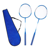 Maxbell Badminton Rackets 2 Pieces Shuttlecock Racket for Training Practice Advanced Blue