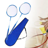 Maxbell Badminton Rackets 2 Pieces Shuttlecock Racket for Training Practice Advanced Blue