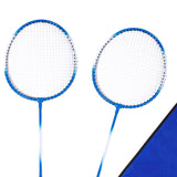 Maxbell Badminton Rackets 2 Pieces Shuttlecock Racket for Training Practice Advanced Blue