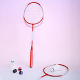 Maxbell Badminton Rackets Set 670mm for Indoor Outdoor Sports Backyard Game Advanced Red
