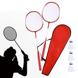 Maxbell Badminton Rackets Set 670mm for Indoor Outdoor Sports Backyard Game Advanced Red