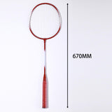 Maxbell Badminton Rackets Set 670mm for Indoor Outdoor Sports Backyard Game Advanced Red