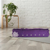 Maxbell Yoga Mat Bag Breathable Fitness Pouch Canvas Wear Resistant Yoga Mat Carrier Purple