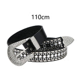 Maxbell Women Rhinestone Belt Cowgirl Adjustable Waist Belt for Party Dress Trousers black