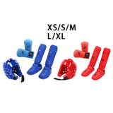 Maxbell Taekwondo Sparring Gear Set with Shin Guards Footgear for Taekwondo Sparring Red XS
