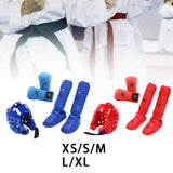 Maxbell Taekwondo Sparring Gear Set with Shin Guards Footgear for Taekwondo Sparring Red XS