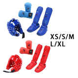 Maxbell Taekwondo Sparring Gear Set with Shin Guards Footgear for Taekwondo Sparring Red XS