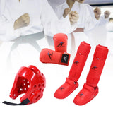 Maxbell Taekwondo Sparring Gear Set with Shin Guards Footgear for Taekwondo Sparring Red S