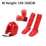 Maxbell Taekwondo Sparring Gear Set with Shin Guards Footgear for Taekwondo Sparring Red M