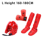 Maxbell Taekwondo Sparring Gear Set with Shin Guards Footgear for Taekwondo Sparring Red L