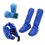 Maxbell Taekwondo Sparring Gear Set with Shin Guards Footgear for Taekwondo Sparring Blue XS