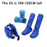 Maxbell Taekwondo Sparring Gear Set with Shin Guards Footgear for Taekwondo Sparring Blue XS