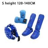Maxbell Taekwondo Sparring Gear Set with Shin Guards Footgear for Taekwondo Sparring Blue S