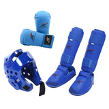 Maxbell Taekwondo Sparring Gear Set with Shin Guards Footgear for Taekwondo Sparring Blue M