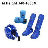 Maxbell Taekwondo Sparring Gear Set with Shin Guards Footgear for Taekwondo Sparring Blue M