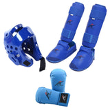 Maxbell Taekwondo Sparring Gear Set with Shin Guards Footgear for Taekwondo Sparring Blue L