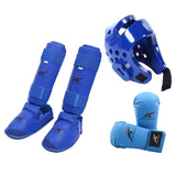 Maxbell Taekwondo Sparring Gear Set with Shin Guards Footgear for Taekwondo Sparring Blue XL