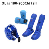 Maxbell Taekwondo Sparring Gear Set with Shin Guards Footgear for Taekwondo Sparring Blue XL