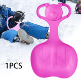 Maxbell Snow Sled Skiing Board Heavy Duty Large Snow Luge for Boys Girls Kids Adults Rose Red