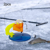 Maxbell 2Pcs Ice Fishing Tip up Durable Compact with Flag for Winter Fishing Outdoor