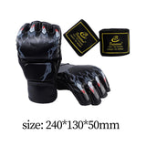 Maxbell Half Finger Boxing Gloves MMA Gloves for Punching Bag Muay Thai Martial Arts Black