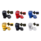 Maxbell Half Finger Boxing Gloves MMA Gloves for Punching Bag Muay Thai Martial Arts Black